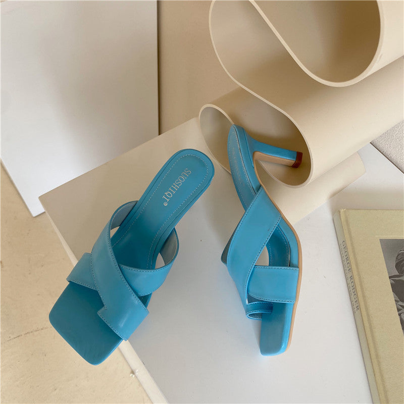 Women's Stiletto Toe Cross Beach Loafer Sandals