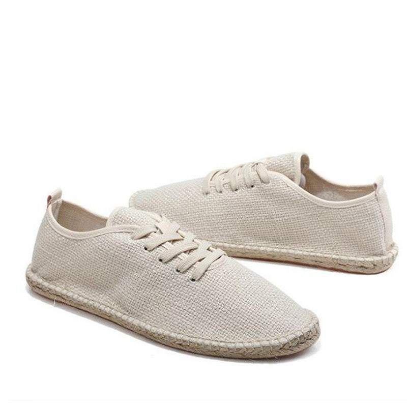Men's White Breathable Slip-On Loafers Espadrilles