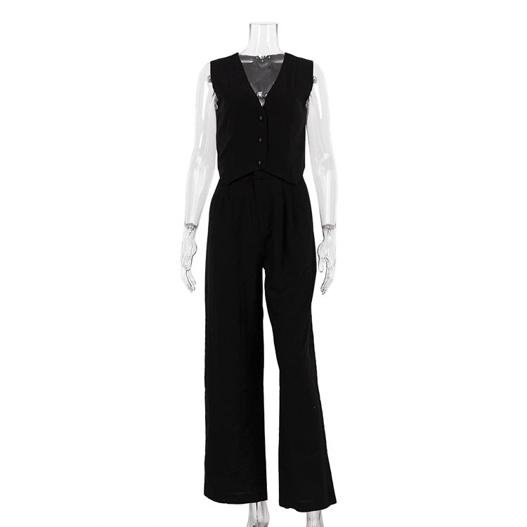 2023 Women's Summer Cotton-Linen Sleeveless Outfit Set