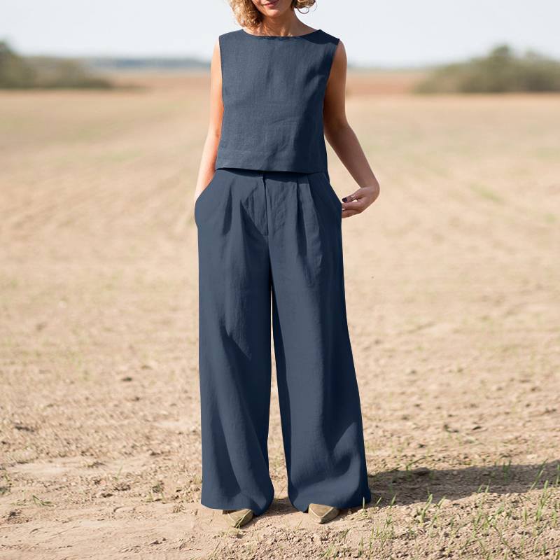 2023 Vintage Cotton-Linen Plus Size Women's Set