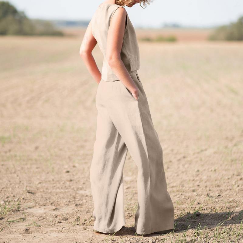 2023 Vintage Cotton-Linen Plus Size Women's Set