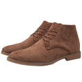Vintage Brown PU Suede Lace-Up Cowboy Boots for Men
