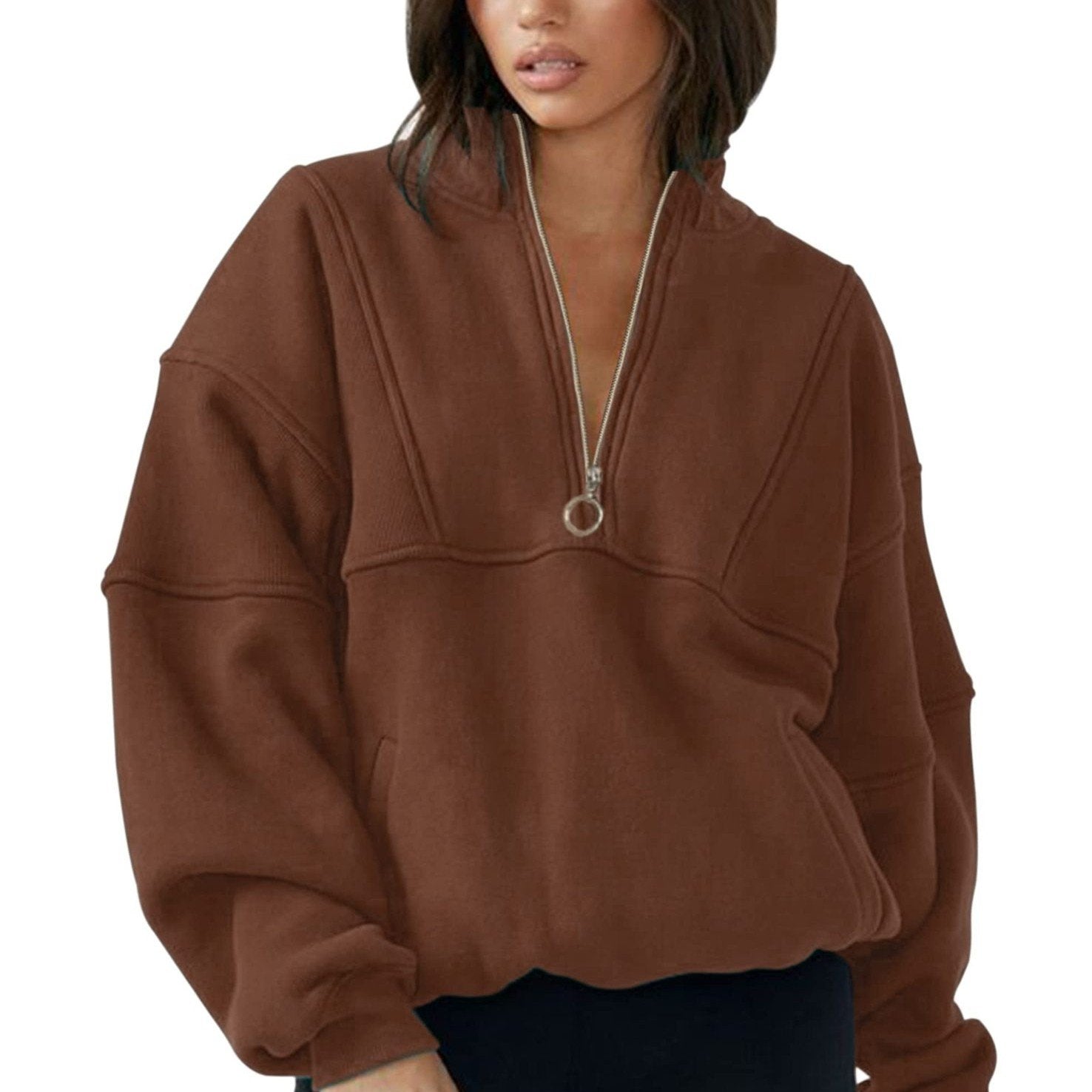 Half-Zip Sports Sweater for Women - Autumn & Winter