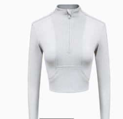 Slim Fit Long Sleeve Half-Zip Yoga Jacket for Women