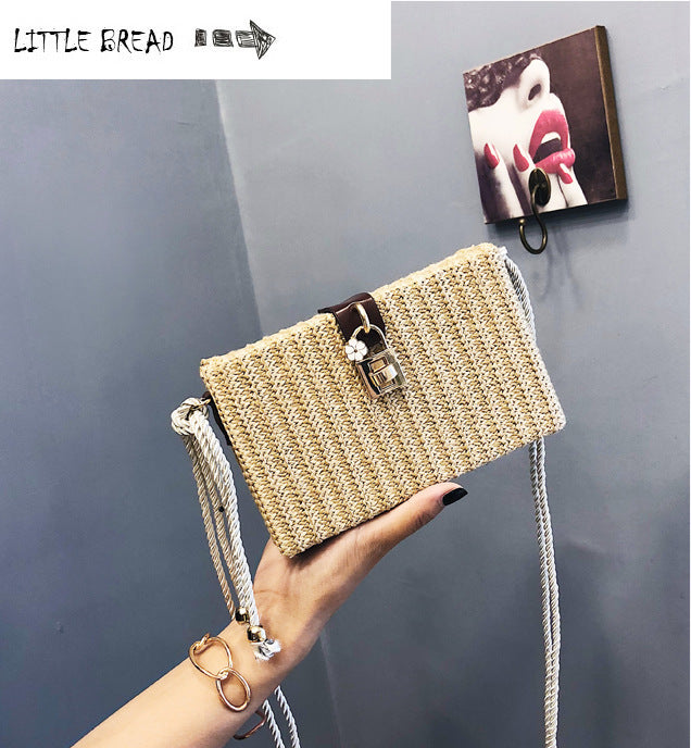 Woven Shoulder Crossbody Small Box Bag in Korean Style