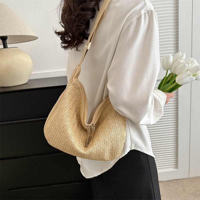 Women's Casual Straw Crossbody Shoulder Bag