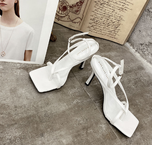Women's Square Toe Stiletto Flip-Flops Sandals
