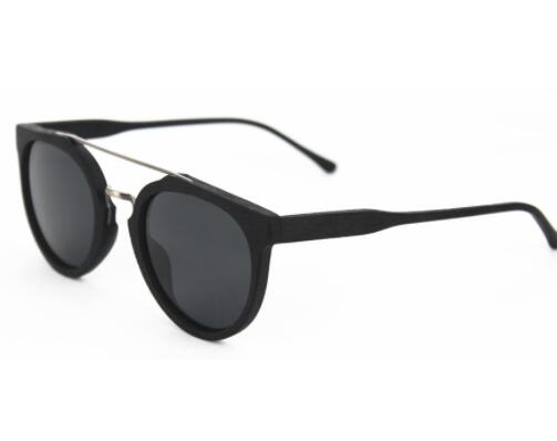 Wood Grain Polarized Sunglasses with Double Bridge