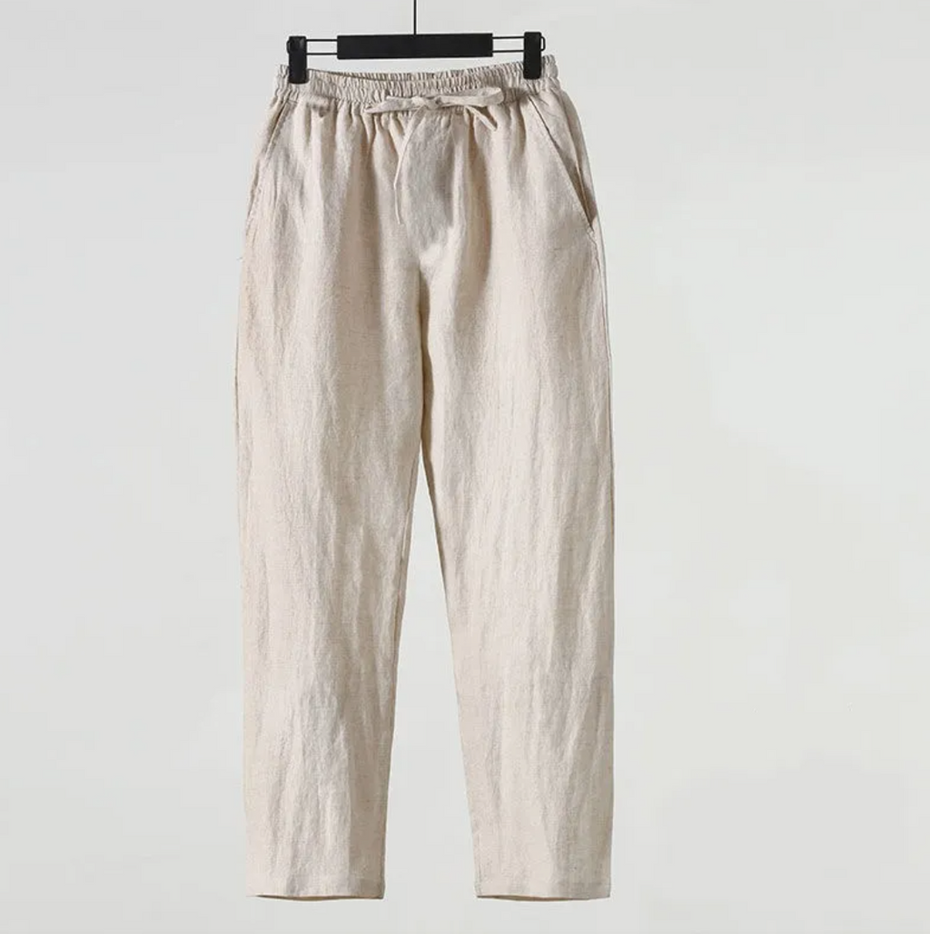 Men's Cotton Linen Cropped Pants