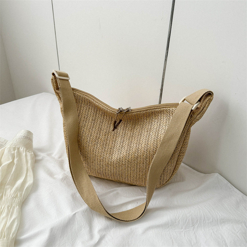 Women's Casual Straw Crossbody Shoulder Bag