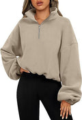 Women's Half-Zip Stand Collar Polar Fleece Sweater