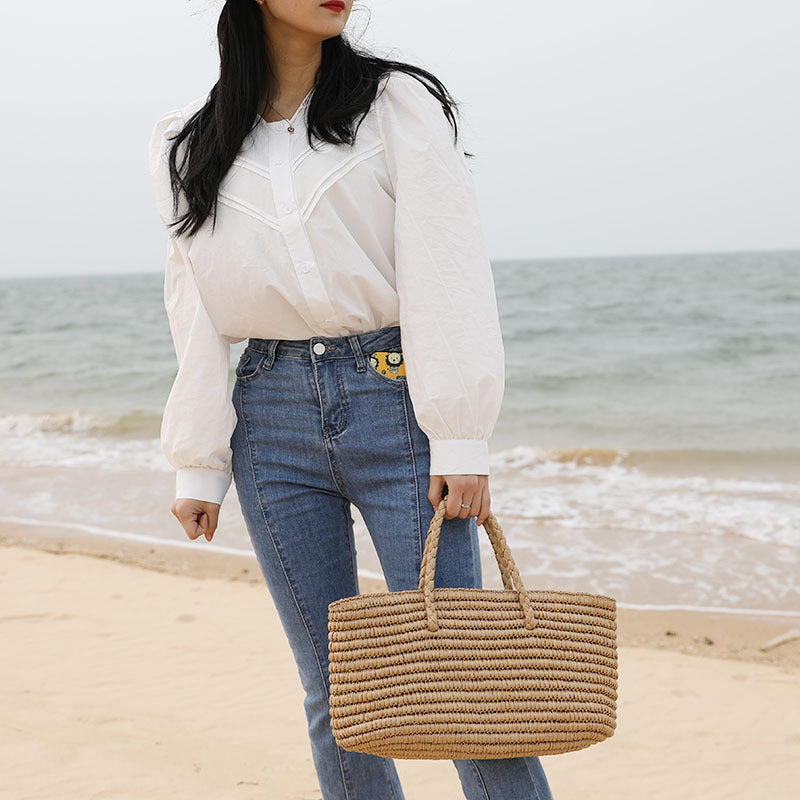 2024 Handmade Woven Straw Tote Bag for Women