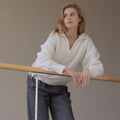 Women's Solid Color Knit Polo Neck Sweater