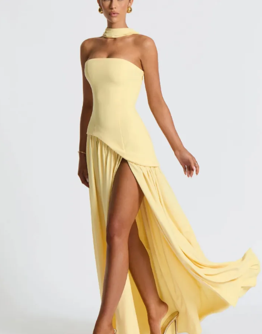 Irregular Tube Top Maxi Dress