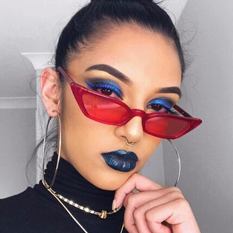 Cat Eye Sunglasses, Clear Lens Small Frame Shades