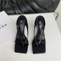Women's Square Toe Stiletto Flip-Flops Sandals