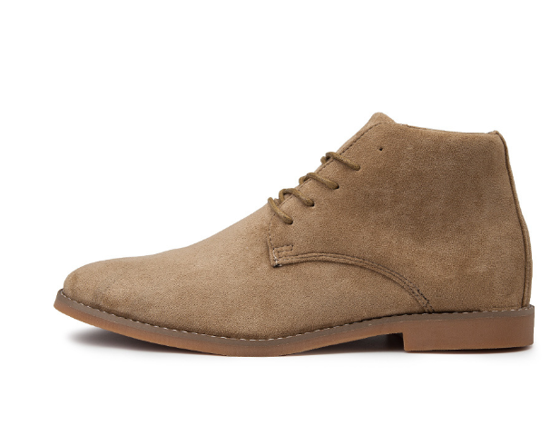 Vintage Brown PU Suede Lace-Up Cowboy Boots for Men