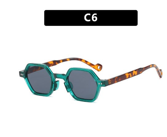 Milano Leopard Sunglasses - Brown/Irregular Frame (One Piece)