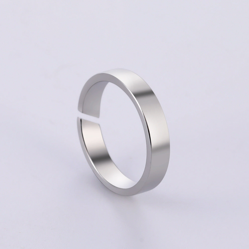 Minimalist Diagonal Cut Stainless Steel Ring