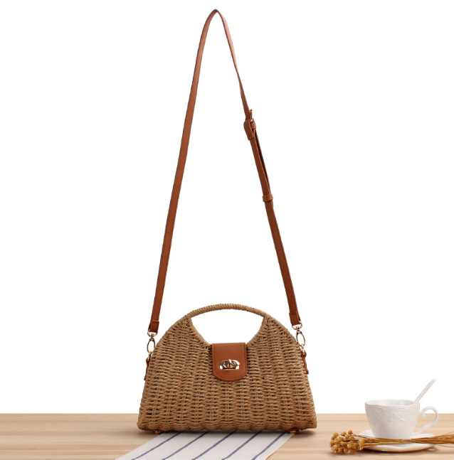 Women's Trendy Woven Straw Messenger Bag