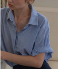 Casual Cotton Linen Short Sleeve Women's Shirt