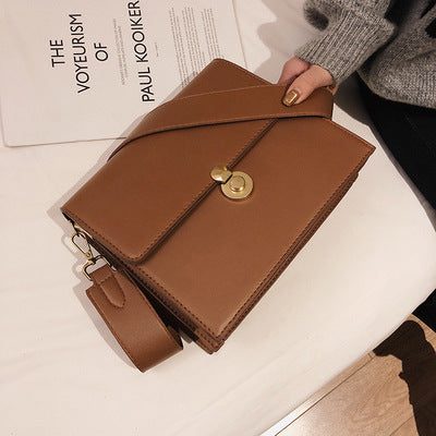 Minimalist Lock Closure Small Square Shoulder Bag