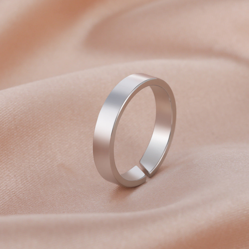 Minimalist Diagonal Cut Stainless Steel Ring