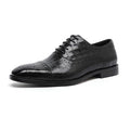 Embossed Genuine Leather Oxford Shoes for Business Wear