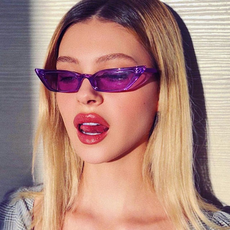 Cat Eye Sunglasses, Clear Lens Small Frame Shades