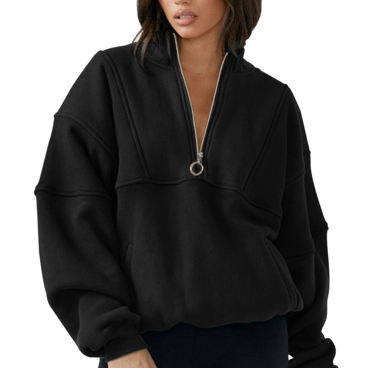 Half-Zip Sports Sweater for Women - Autumn & Winter