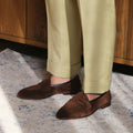 British Style Suede Men's Shoes with Square Toe