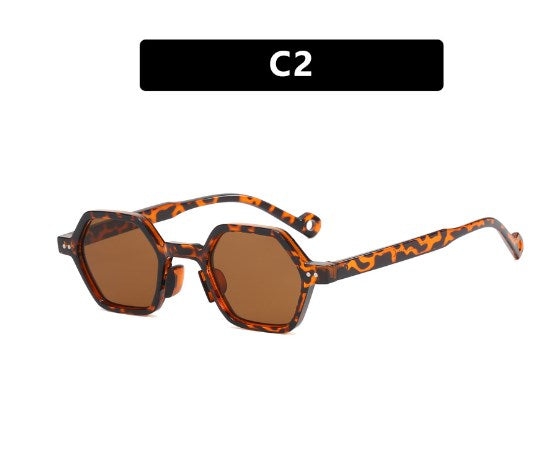 Milano Leopard Sunglasses - Brown/Irregular Frame (One Piece)
