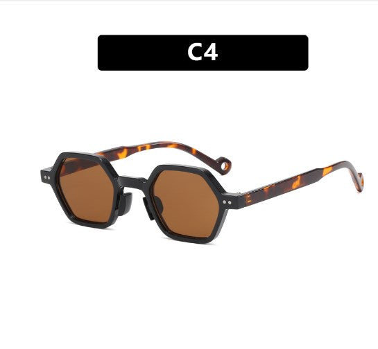 Milano Leopard Sunglasses - Brown/Irregular Frame (One Piece)