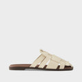 Retro Square Toe Woven Ladies Casual Mules Sandals