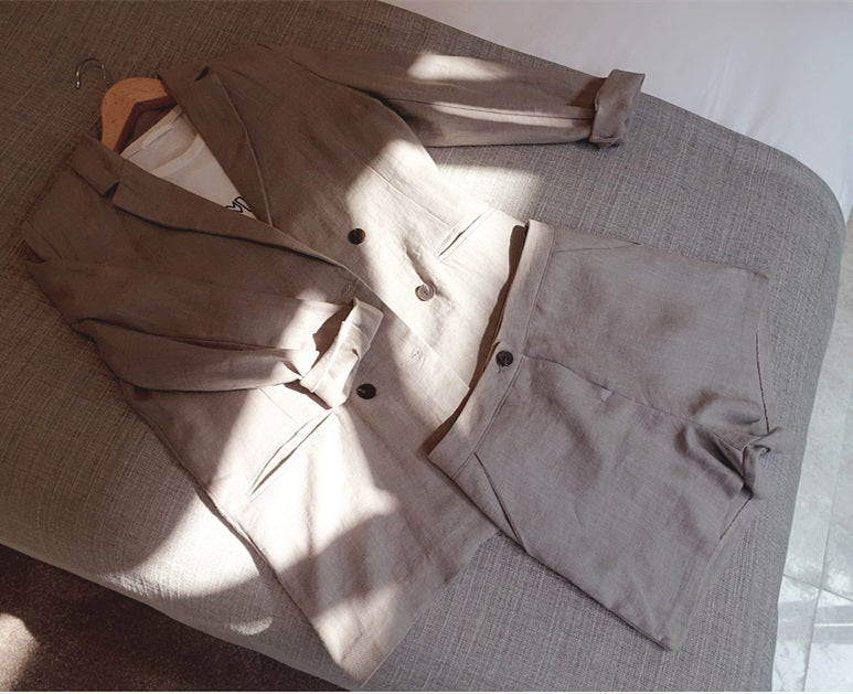 2020 Summer Women's Cotton-Linen Two-Piece Set