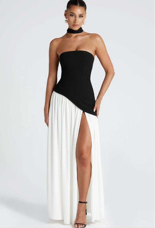 Irregular Tube Top Maxi Dress