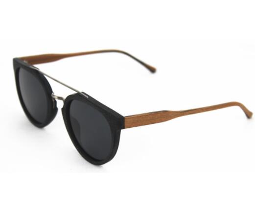 Wood Grain Polarized Sunglasses with Double Bridge