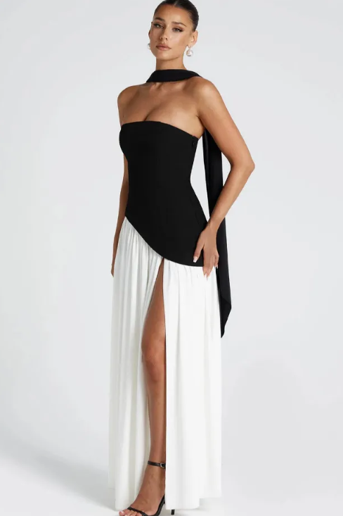 Irregular Tube Top Maxi Dress