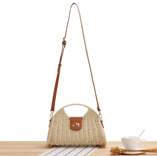 Women's Trendy Woven Straw Messenger Bag