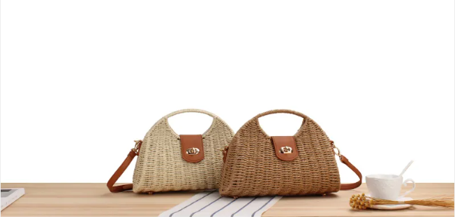 Women's Trendy Woven Straw Messenger Bag