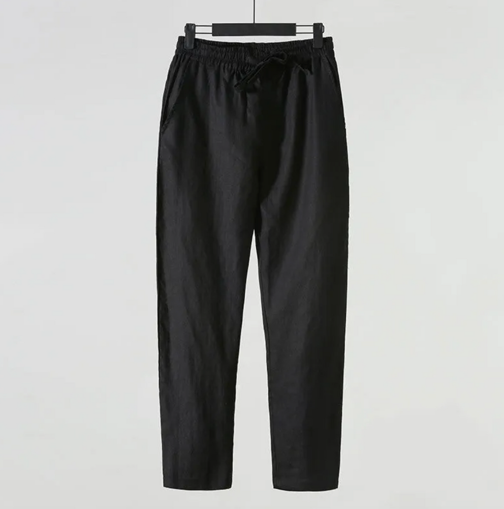 Men's Cotton Linen Cropped Pants