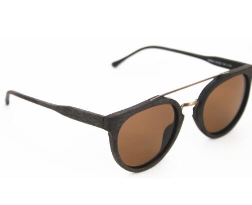 Wood Grain Polarized Sunglasses with Double Bridge