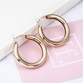 Round Alloy Earrings - Minimalist Design