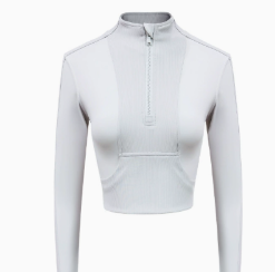 Slim Fit Long Sleeve Half-Zip Yoga Jacket for Women