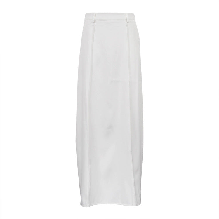 2023 Autumn French Style Cream Maxi Skirt for Women